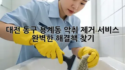 대전 동구 용계동 악취 제거 서비스: 완벽한 해결책 찾기