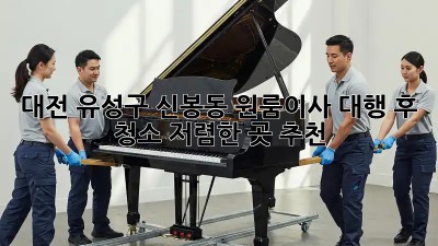 대전 유성구 신봉동 원룸이사 대행 후 청소, 저렴한 곳 추천! ✨